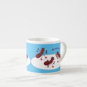 Happy Red Amants Eis Skaten Cartoon Espressotasse
