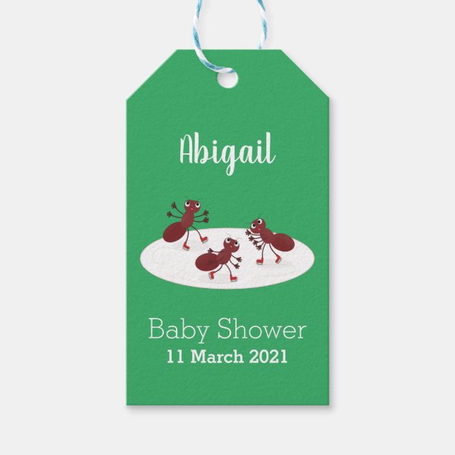 Happy Red Amants Eis Skaten Cartoon Geschenkanhänger (Vorderseite)