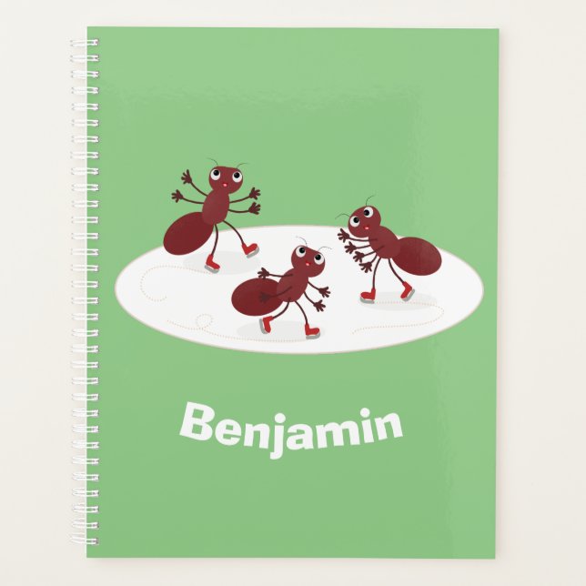 Happy Red Amants Eis Skaten Cartoon Planer (Vorderseite)