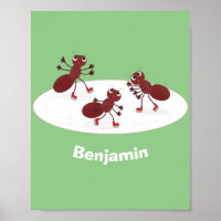 Happy Red Amants Eis Skaten Cartoon