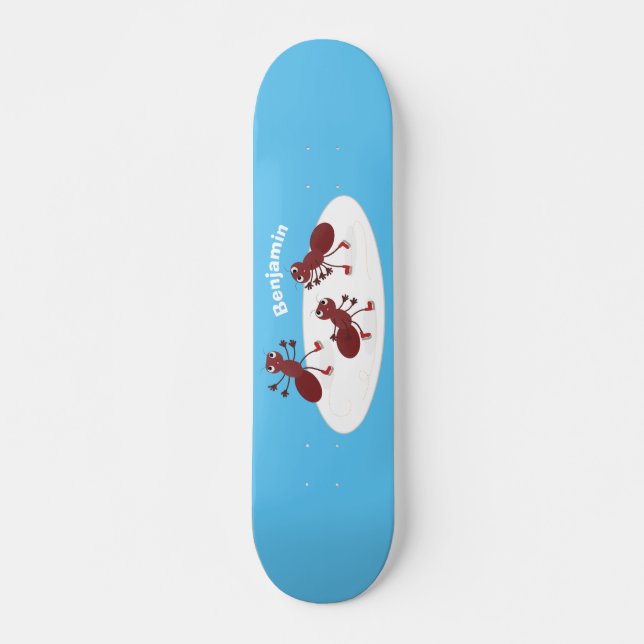 Happy Red Amants Eis Skaten Cartoon Skateboard (Vorne)