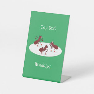 Happy Red Amants Eis Skaten Cartoon Sockelschild