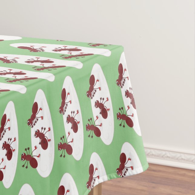 Happy Red Amants Eis Skaten Cartoon Tischdecke (Beispiel)