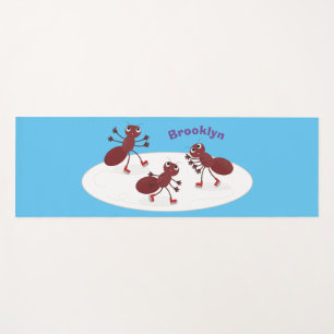 Happy Red Amants Eis Skaten Cartoon Yogamatte