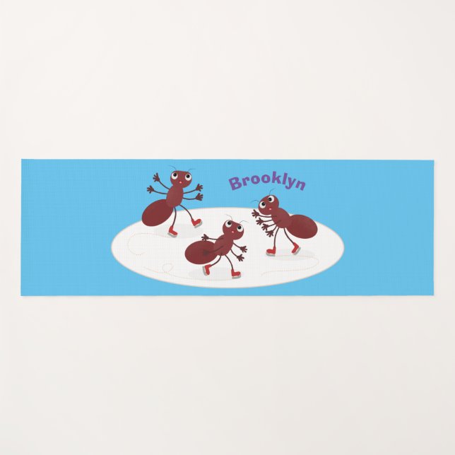 Happy Red Amants Eis Skaten Cartoon Yogamatte (Vorderseite (Horizontal))