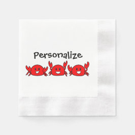 Happy Red Crabs Serviette