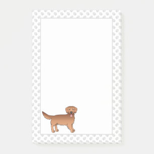Happy Red Golden Retriever Cartoon Hund mit Paws Post-it Klebezettel