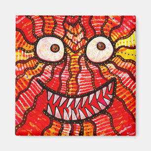 Happy Red Monster Smile Magnet