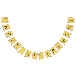 Happy Rente Black on Yellow Gold Wimpelkette