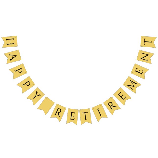 Happy Rente Black on Yellow Gold Wimpelkette (Alle)