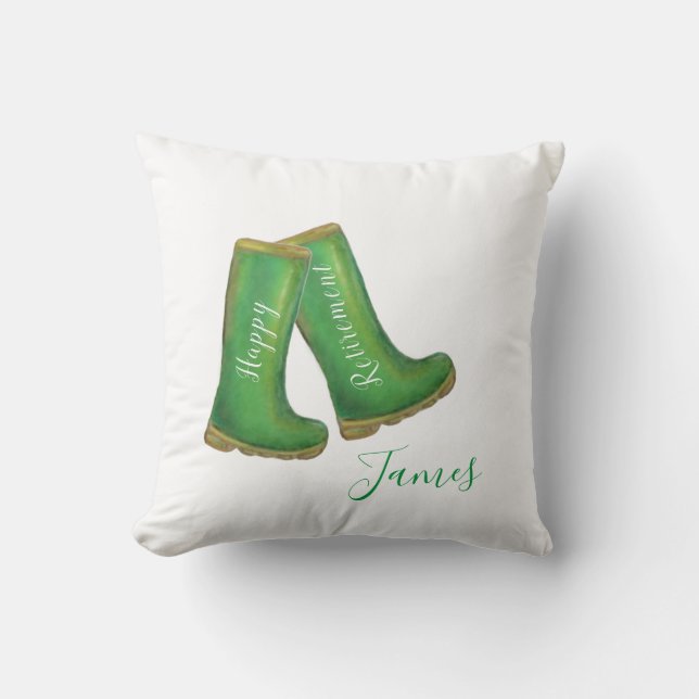 Happy Rente grüne Gartenarbeit weich Stiefel Kissen (Vorderseite)