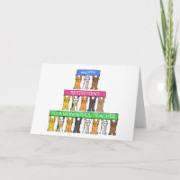 Happy Rente Lehrer Cartoon Katzen