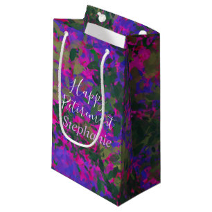 Happy Rente Lila Pink Garden Blumen bemalt Kleine Geschenktüte