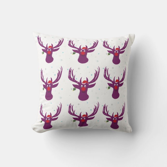 Happy Rentier Clown X-mas Kissen 41 cm x 41 cm (Vorderseite)