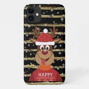 Happy Rentier im Schnee Case-Mate iPhone Hülle