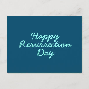 Happy Resurrecrecrection Day in Blue Postkarte