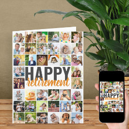 Happy Retirement 40 Bild Collage Personalisiert Karte