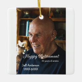 Happy retirement add name photo years of service r keramikornament