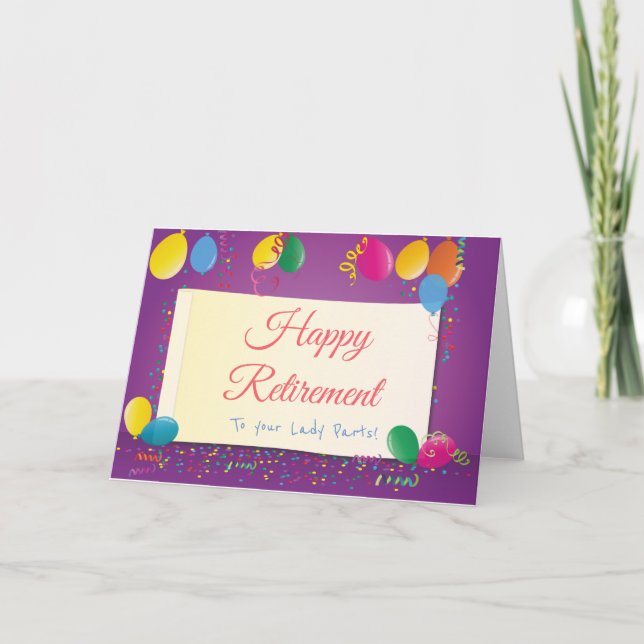 Happy Retirement auf Ihrer Lady Parts Card Karte (Vorderseite)