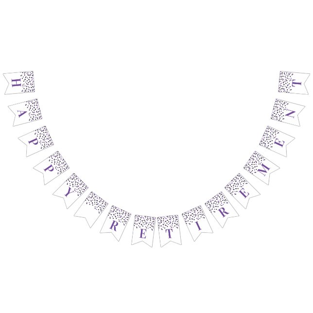 Happy Retirement Banner Black Lila Confetti (Alle)