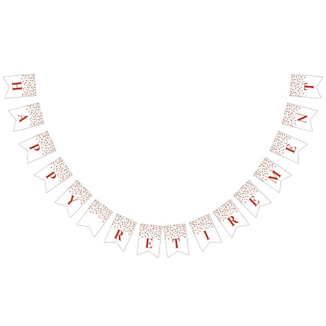 Happy Retirement Banner Gold Red Confetti (Alle)