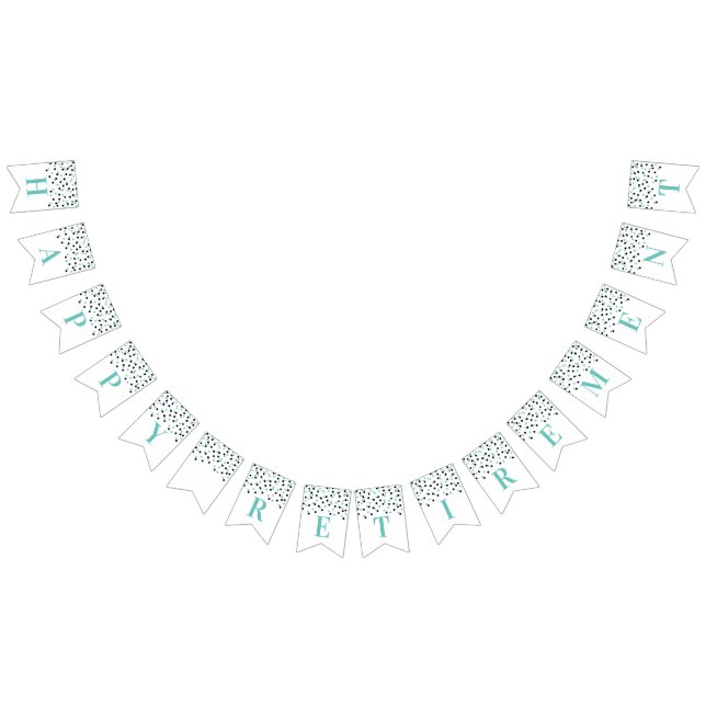 Happy Retirement Banner Silver Black Confetti (Alle)
