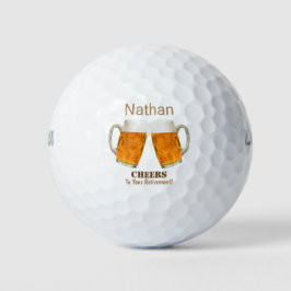 Happy Retirement Beer Cheers Golfer Golfball
