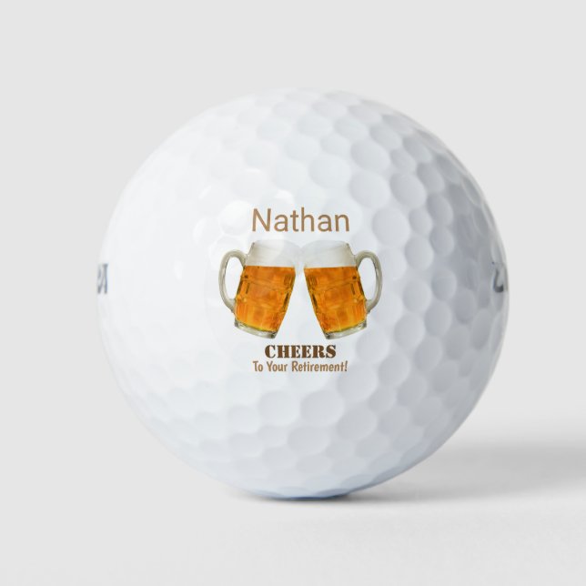 Happy Retirement Beer Cheers Golfer Golfball (Vorderseite)