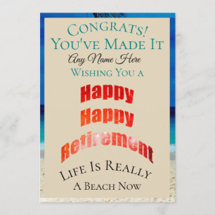 Happy Retirement beliebigen Namen Glückwunsch - Karte