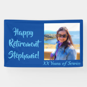 Happy Retirement Blue Foto Retirement Party Banner