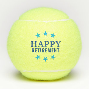 Happy Retirement Blue Star Tennis Balls Tennisbälle