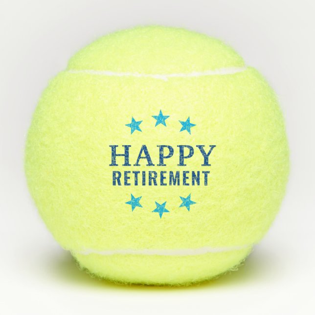 Happy Retirement Blue Star Tennis Balls Tennisbälle (Vorderseite)