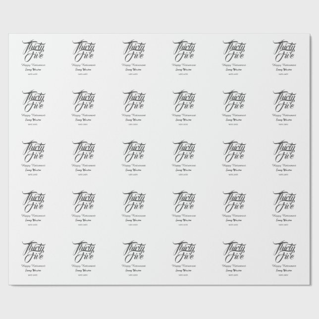 Happy retirement bold letter name year elegant sim geschenkpapier (Flach)