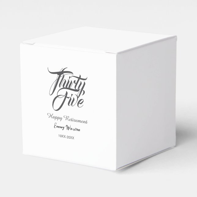 Happy retirement bold letter name year elegant sim geschenkschachtel (Vorderseite)