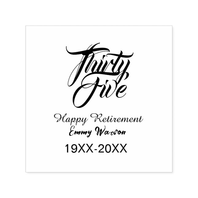 Happy retirement bold letter name year elegant sim permastempel (Design)
