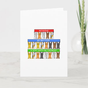 Happy Retirement Brother Cartoon Katzen Karte