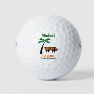 Happy Retirement Cheers Beach Relax Golfball