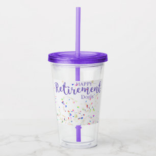 Happy Retirement Confetti Acrylic Tumbler Acryltrinkbecher
