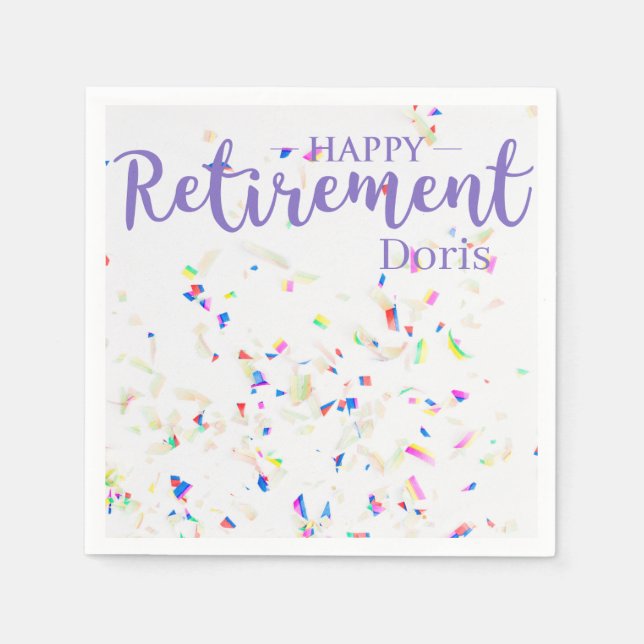 Happy Retirement Confetti Paper Napkin Serviette (Vorderseite)