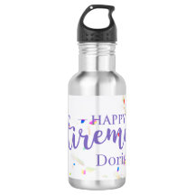 Happy Retirement Confetti Wasser Flasche