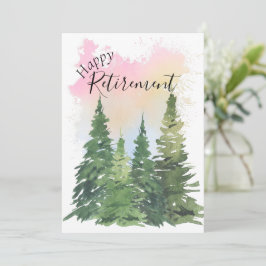 Happy Retirement - Customizing - Wasserfarben Bäum Feiertagskarte