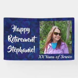 Happy Retirement Dark Blue Foto Retirement Party Banner