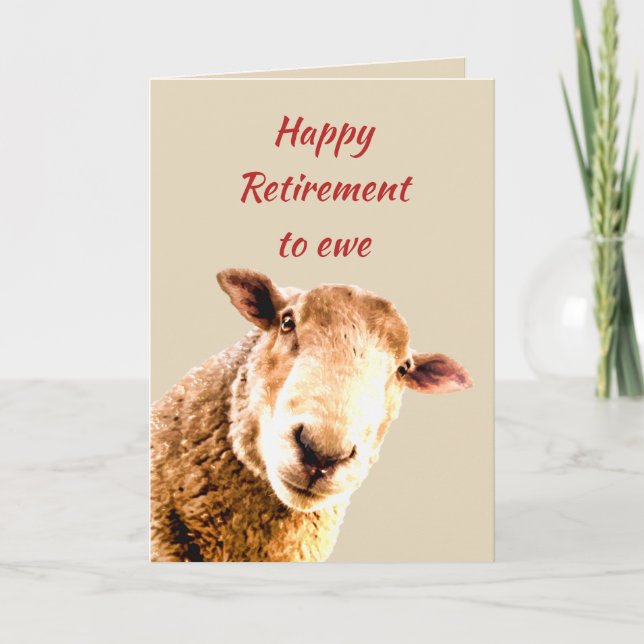 Happy Retirement Ewe Funny Sheep Animal Spaß Karte (Vorderseite)