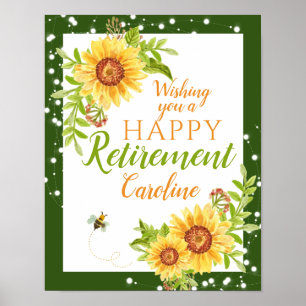 Happy Retirement Floral Gelbe Sonnenblume Poster