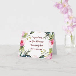 Happy Retirement Glückwunschs Blume Cursive Script Karte