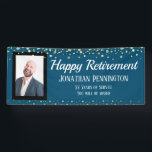 Happy Retirement Gold mit Confetti One Foto Banner<br><div class="desc">Herzlichen Glückwunsch zu diesem großen Meilenstein in Ihrem Leben! Dieses Banner ist eine Option für ein Foto mit goldenem Gradientenhintergrund und lustigen Konfetti Top Boarder. Vergnügen und einfache Vorlage kann an Ihre Bedürfnisse im Party angepasst werden! Weitere Hintergrundfarben sind im Shop erhältlich.</div>