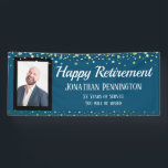 Happy Retirement Gold mit Confetti One Foto Banner<br><div class="desc">Herzlichen Glückwunsch zu diesem großen Meilenstein in Ihrem Leben! Dieses Banner ist eine Option für ein Foto mit goldenem Gradientenhintergrund und lustigen Konfetti Top Boarder. Vergnügen und einfache Vorlage kann an Ihre Bedürfnisse im Party angepasst werden! Weitere Hintergrundfarben sind im Shop erhältlich.</div>