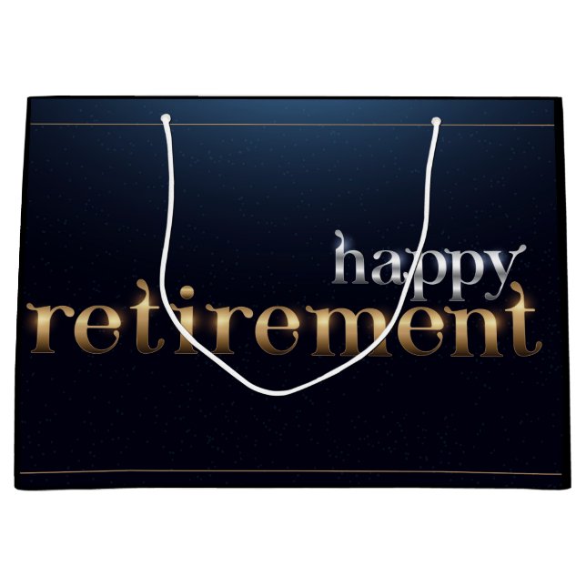 Happy Retirement Große Geschenktüte (Vorderseite)