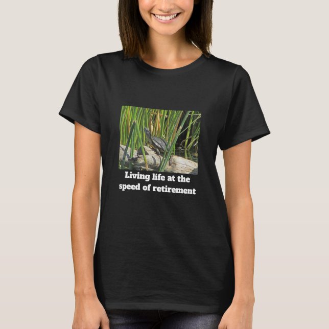 Happy Retirement Humour Relaxing Turtle Foto T-Shirt (Vorderseite)