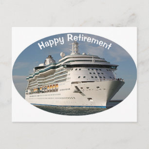 Happy Retirement: Kreuzfahrtschiff 3 (oval) Postkarte